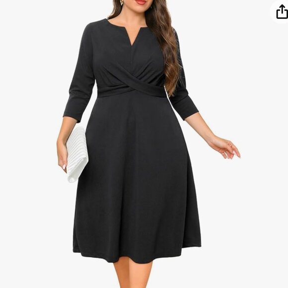 Cocktail Dress Black Long Sleeve Plus Size Xxl PLUS SIZE 2026  NEW - Picture 5 of 11